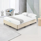 Palermo King Single Ensemble Bed Base Platinum Natural Sand Linen Fabric
