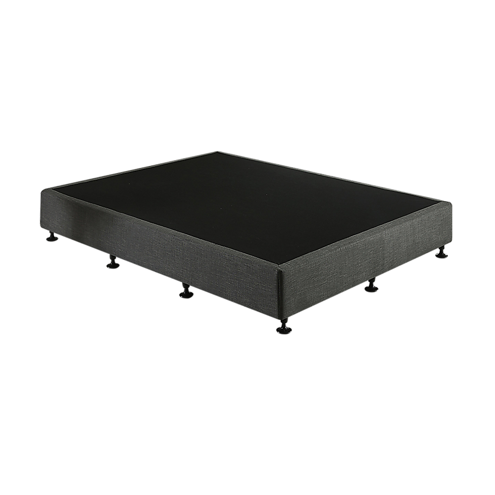 Beds & Bed Frames: Palermo King Single Ensemble Bed Base Platinum Graphite Linen Fabric