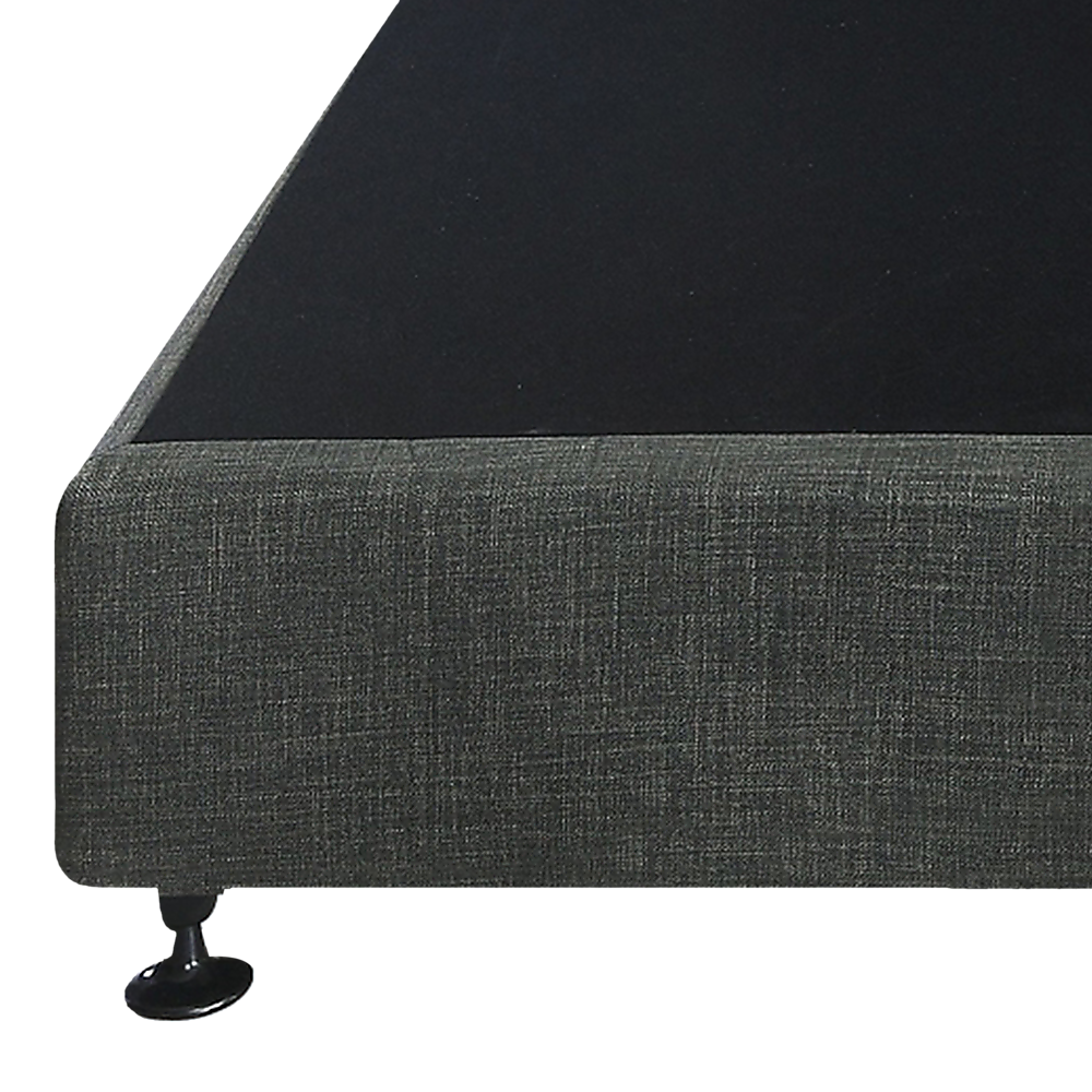 Beds & Bed Frames: Palermo King Single Ensemble Bed Base Platinum Graphite Linen Fabric