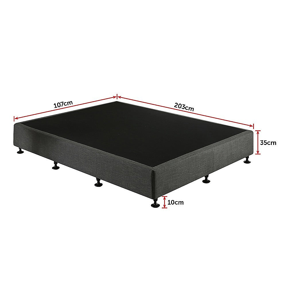 Beds & Bed Frames: Palermo King Single Ensemble Bed Base Platinum Graphite Linen Fabric