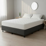 Beds & Bed Frames: Palermo King Single Ensemble Bed Base Platinum Graphite Linen Fabric