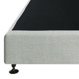 Palermo King Single Ensemble Bed Base Platinum Light Grey Linen Fabric