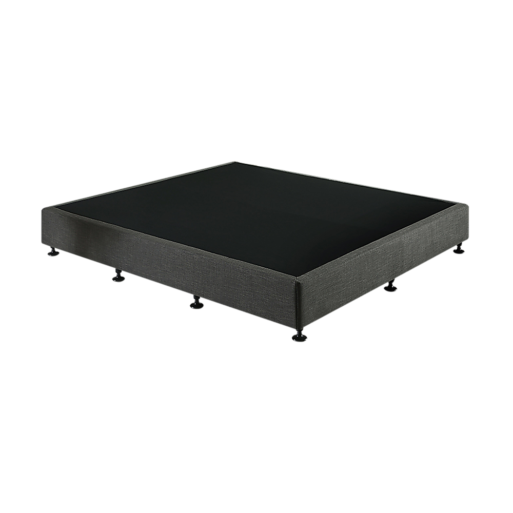 Beds & Bed Frames: Palermo King Ensemble Bed Base Platinum Graphite Linen Fabric