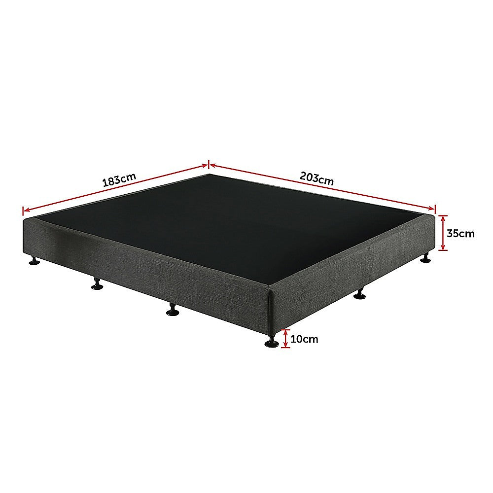 Beds & Bed Frames: Palermo King Ensemble Bed Base Platinum Graphite Linen Fabric