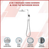 2-in-1 Massage Hand Shower & Head Tap Bathroom Mixer