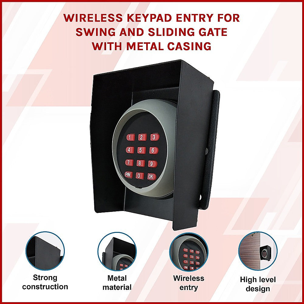 Fence & Gate Accessories: Wireless Keypad Entry For Swing And Sliding Gate with Metal Casing