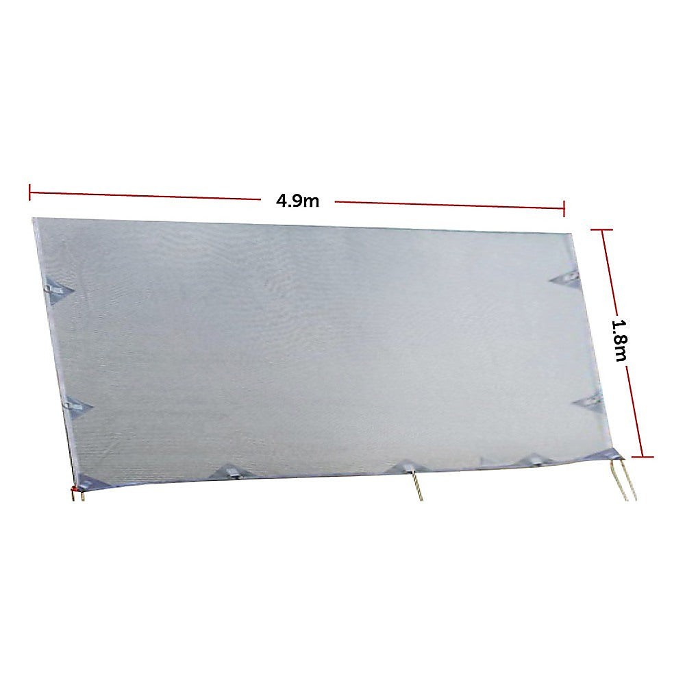 Awnings: 4.9m Caravan Privacy Screen Side Sunscreen Sun Shade for 17' Roll Out Awning