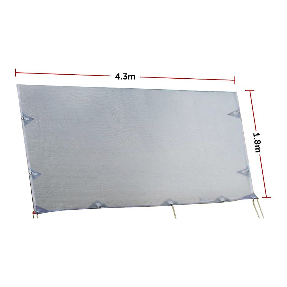Awnings: 4.3m Caravan Privacy Screen Side Sunscreen Sun Shade for 15' Roll Out Awning