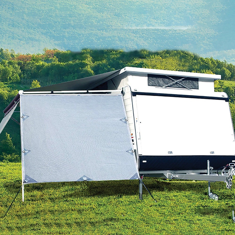 Awnings: Pop Top Caravan Privacy Screen Sun Shade Side Extension 2.1 x 1.8m