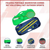 Activity Games: Folding Portable Badminton Combo Set Volleyball Net Outdoor Sports