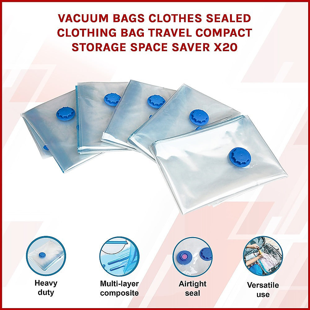 Storage Boxes: Vacuum Bags Clothes Sealed Clothing Bag Travel Compact Storage Space Saver x20
