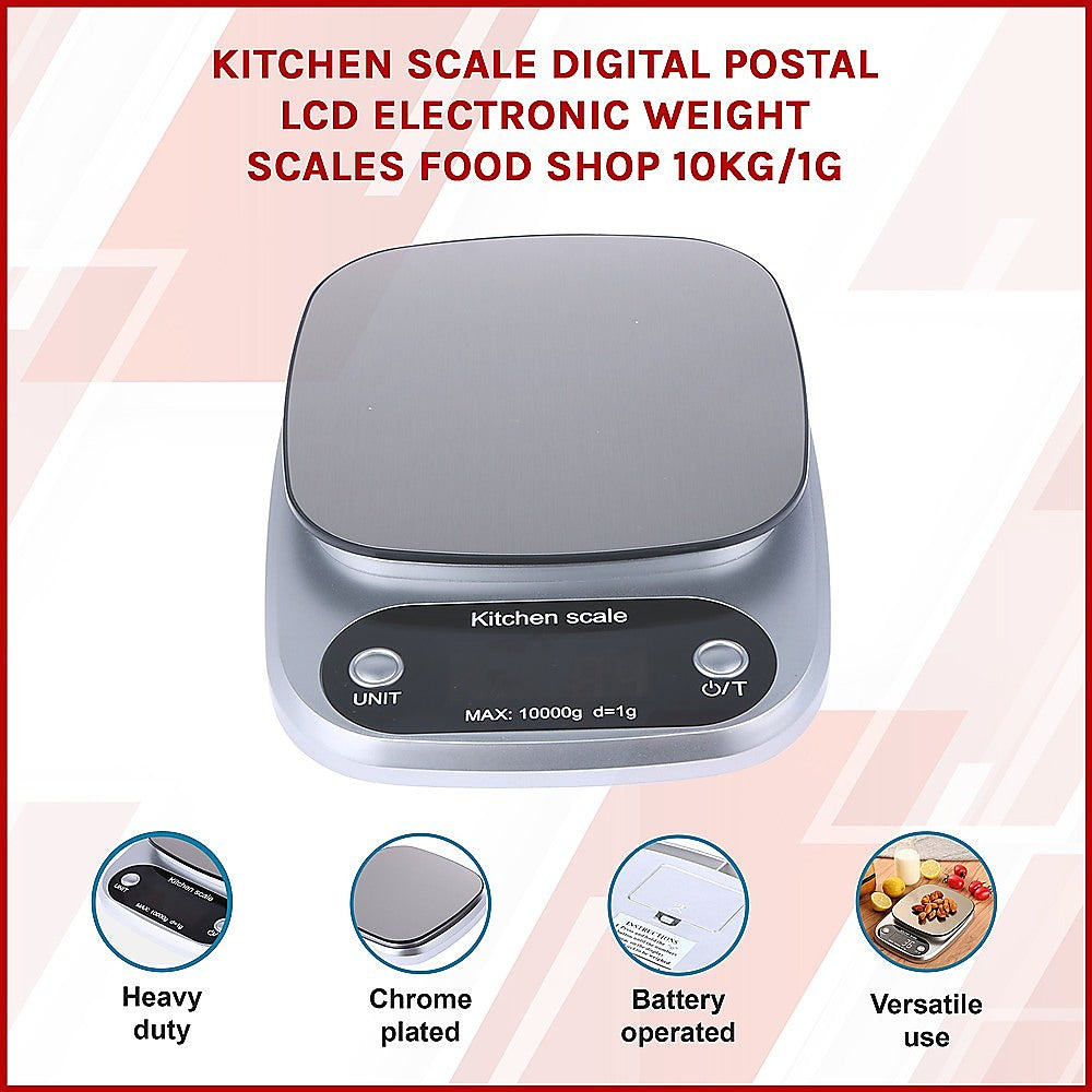 Kitchen Scales: Digital Kitchen Scale LCD Electronic Postal Food Weight Scales 10kg/1g