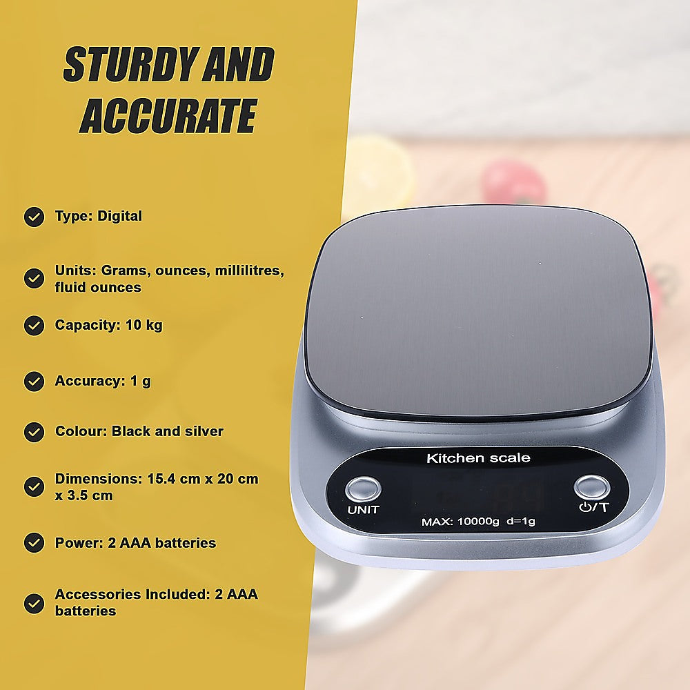 Kitchen Scales: Digital Kitchen Scale LCD Electronic Postal Food Weight Scales 10kg/1g
