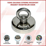 112Kg Salvage Strong Recovery Magnet Neodymium Hook