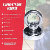 12Kg SALVAGE Strong MAGNET N52 Neodymium Eyebolt Circular Ring