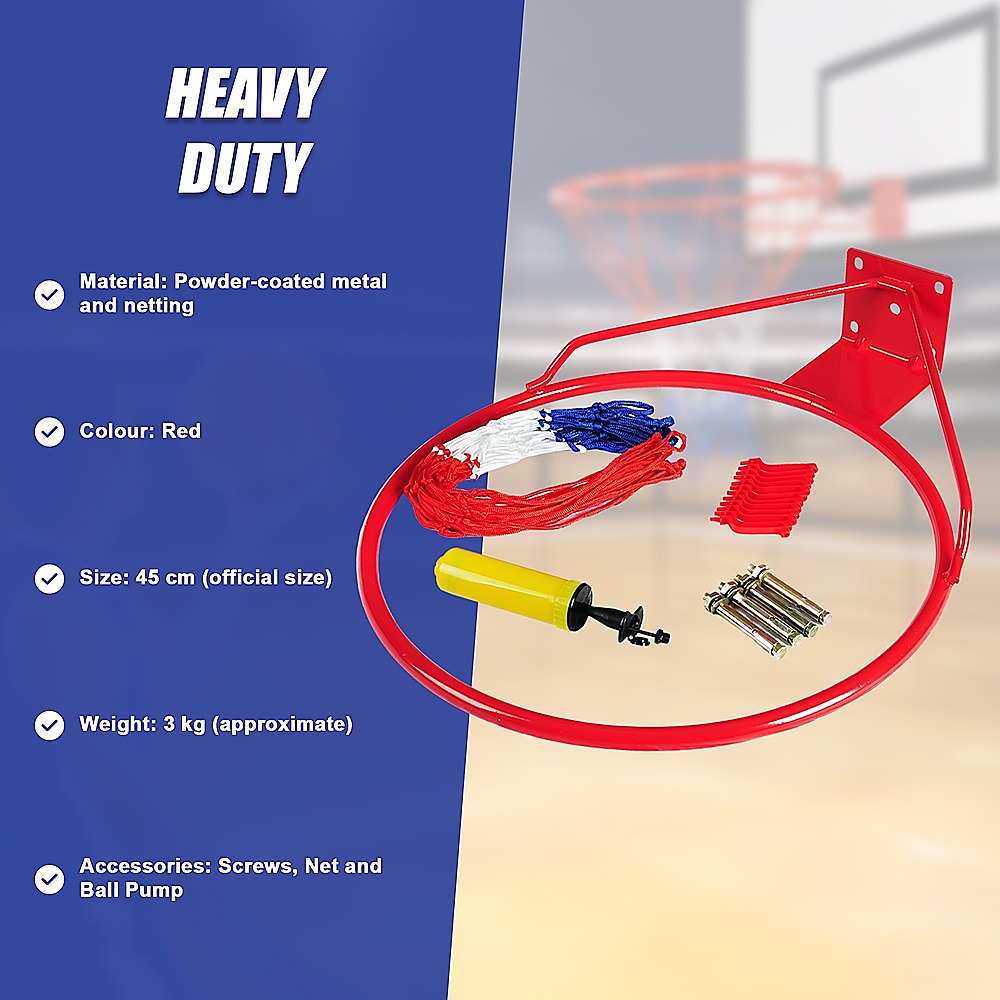 Basketball & Basketball Accessories: Pro Size Wall Mounted Basketball Hoop Ring Goal Net Rim Dunk Shooting Outdoor