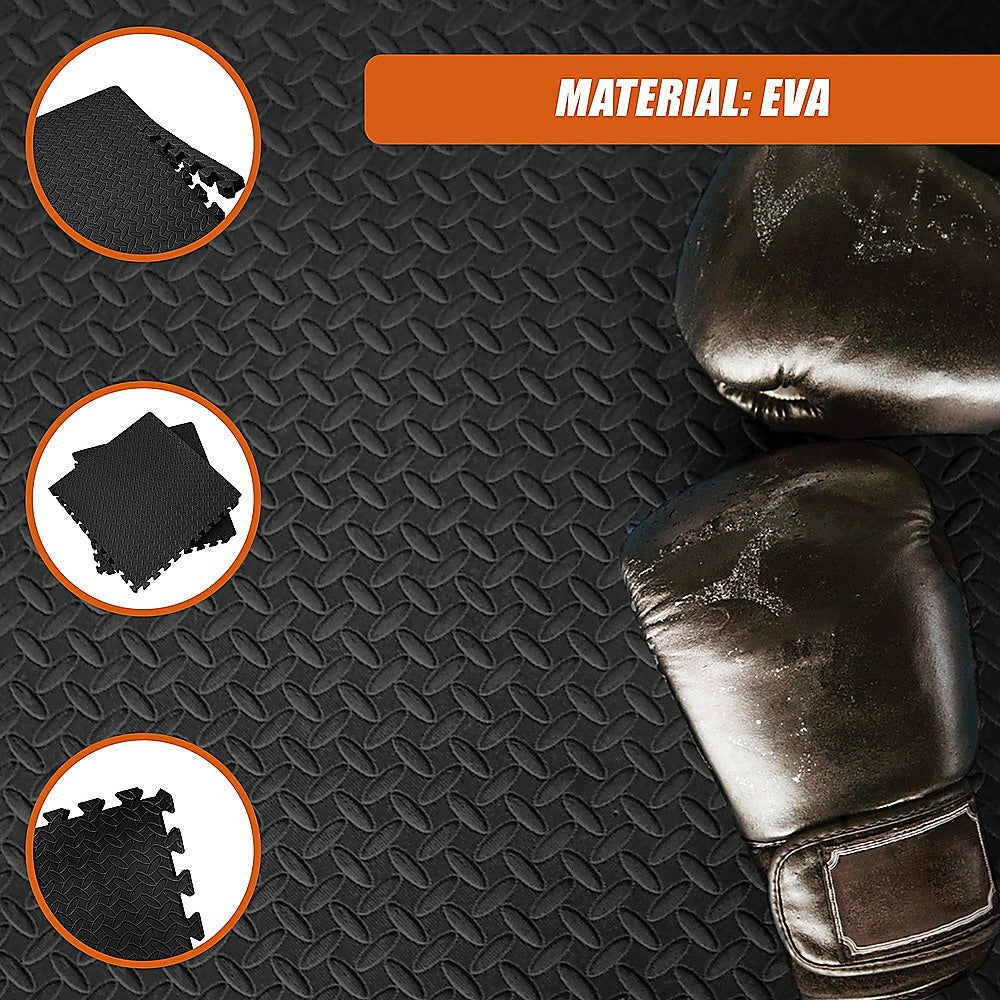 Gym Equipment & Accessories: 12 Tiles EVA Rubber Foam Gym Mat 60x60cm  2.5cm Thick Fitness Flooring Set