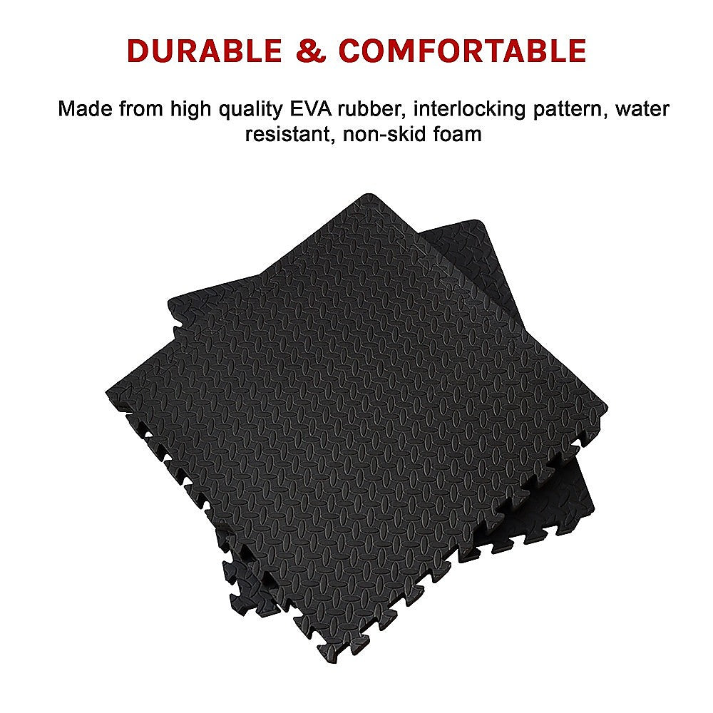 Gym Equipment & Accessories: 12 Tiles EVA Rubber Foam Gym Mat 60x60cm  2.5cm Thick Fitness Flooring Set