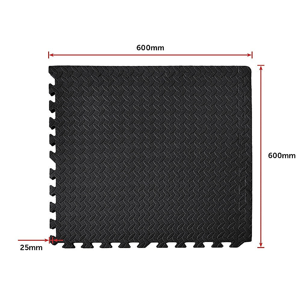 Gym Equipment & Accessories: 12 Tiles EVA Rubber Foam Gym Mat 60x60cm  2.5cm Thick Fitness Flooring Set