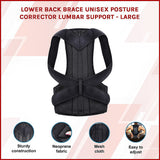 Supports & Braces: Lower Back Brace Unisex Posture Corrector Lumbar Support - Large