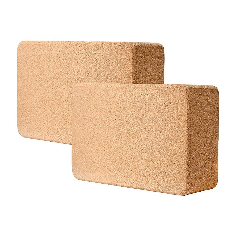 Yoga & Pilates: 2 x Cork Yoga Block Organic Yoga Prop Accessory Exercise Brick