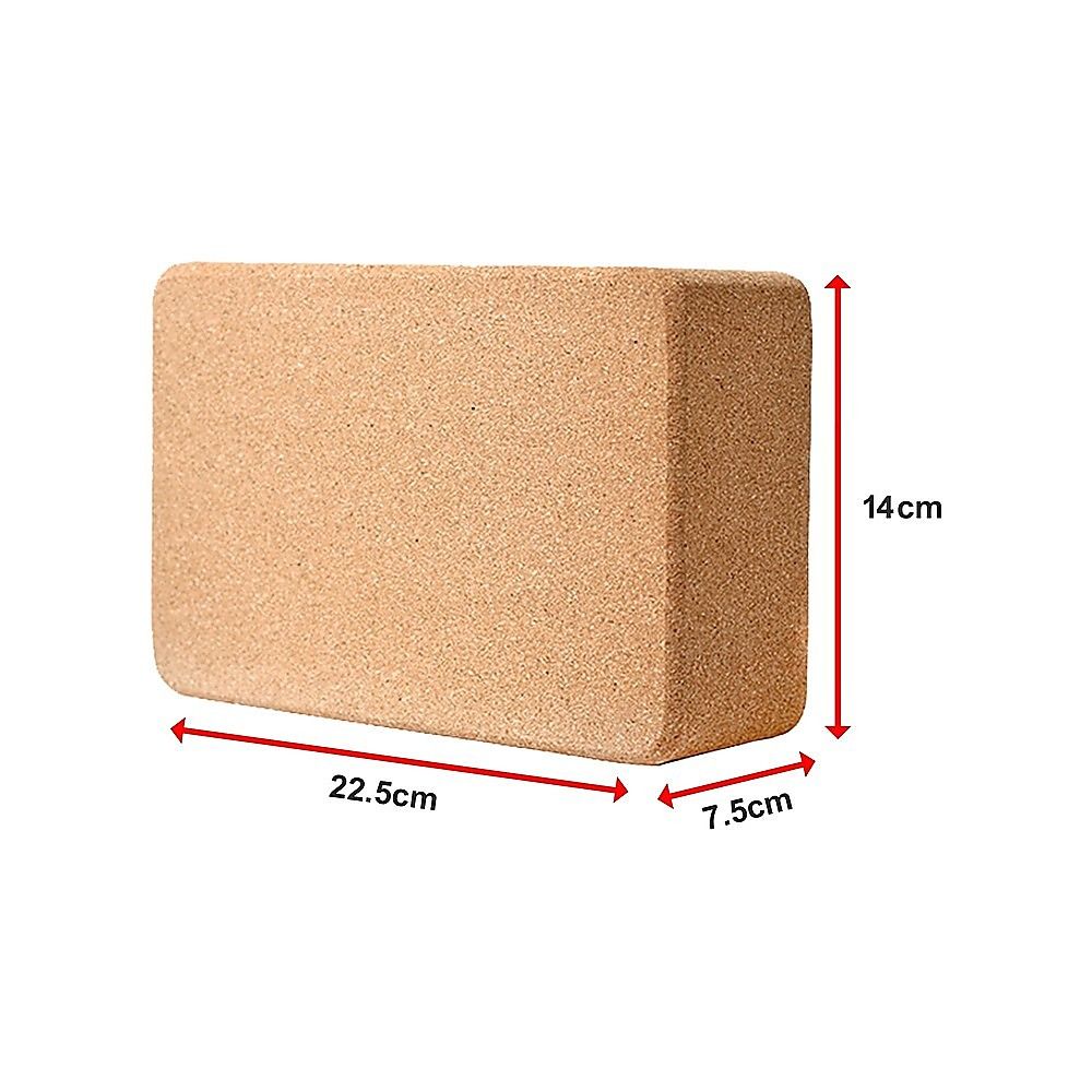 Yoga & Pilates: 2 x Cork Yoga Block Organic Yoga Prop Accessory Exercise Brick