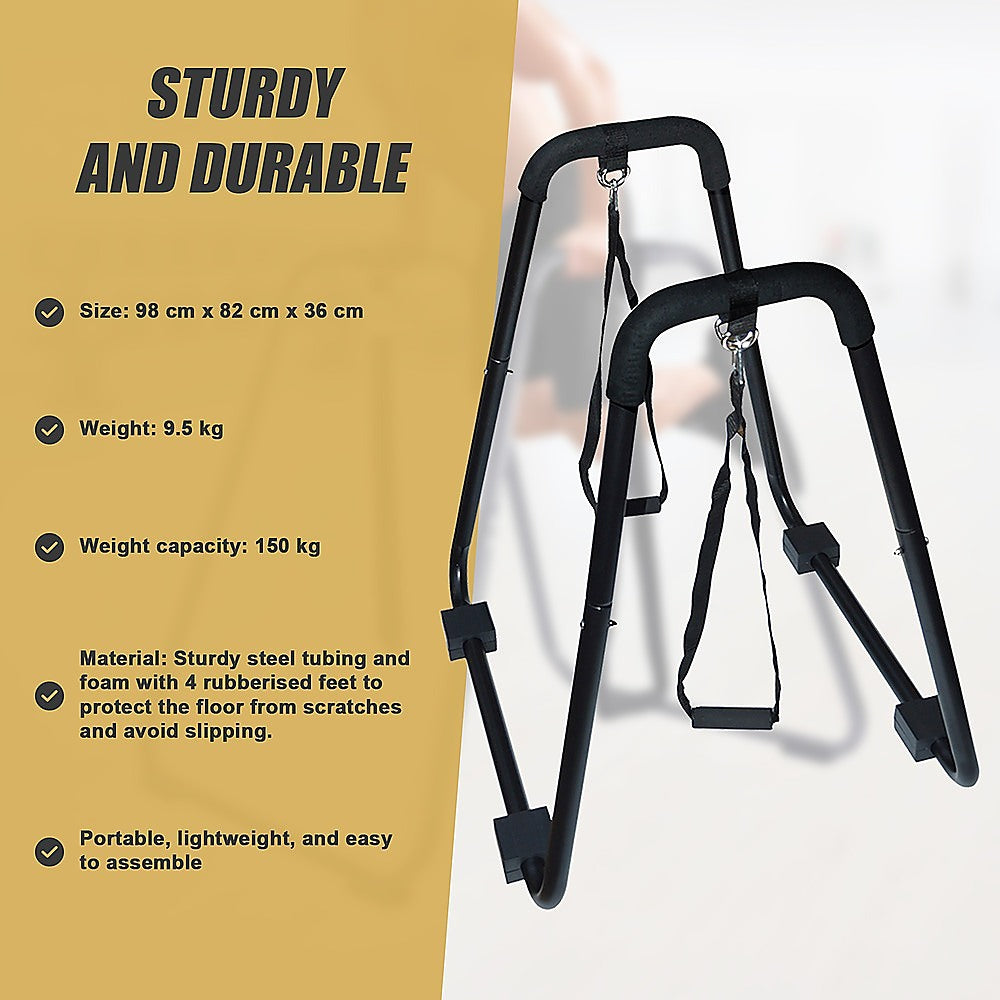Heavy Duty Parallette Bars – Push Up & Core Strength Training Stands for Home Gym