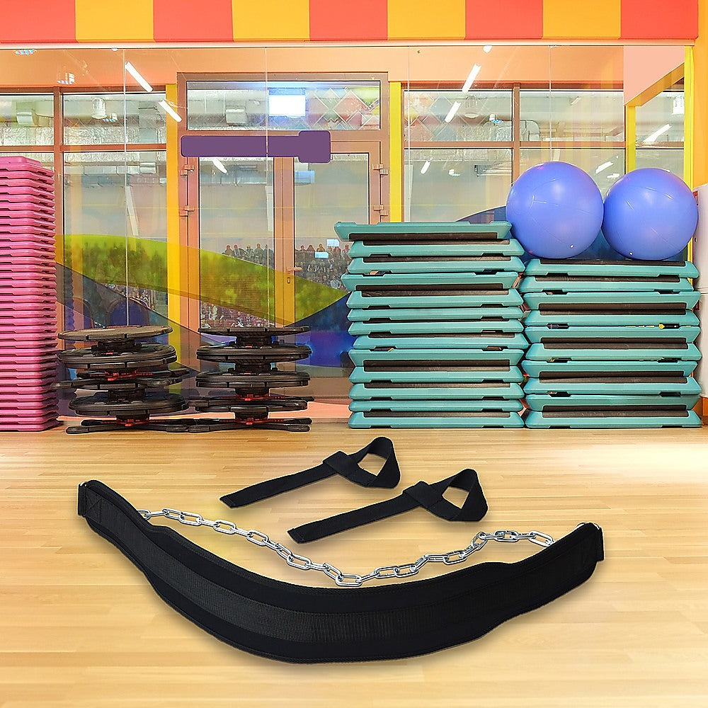 Gym Equipment & Accessories: Weight Lifting Belt Gym Back Pull Up Chain Dipping Dip Body Building Training