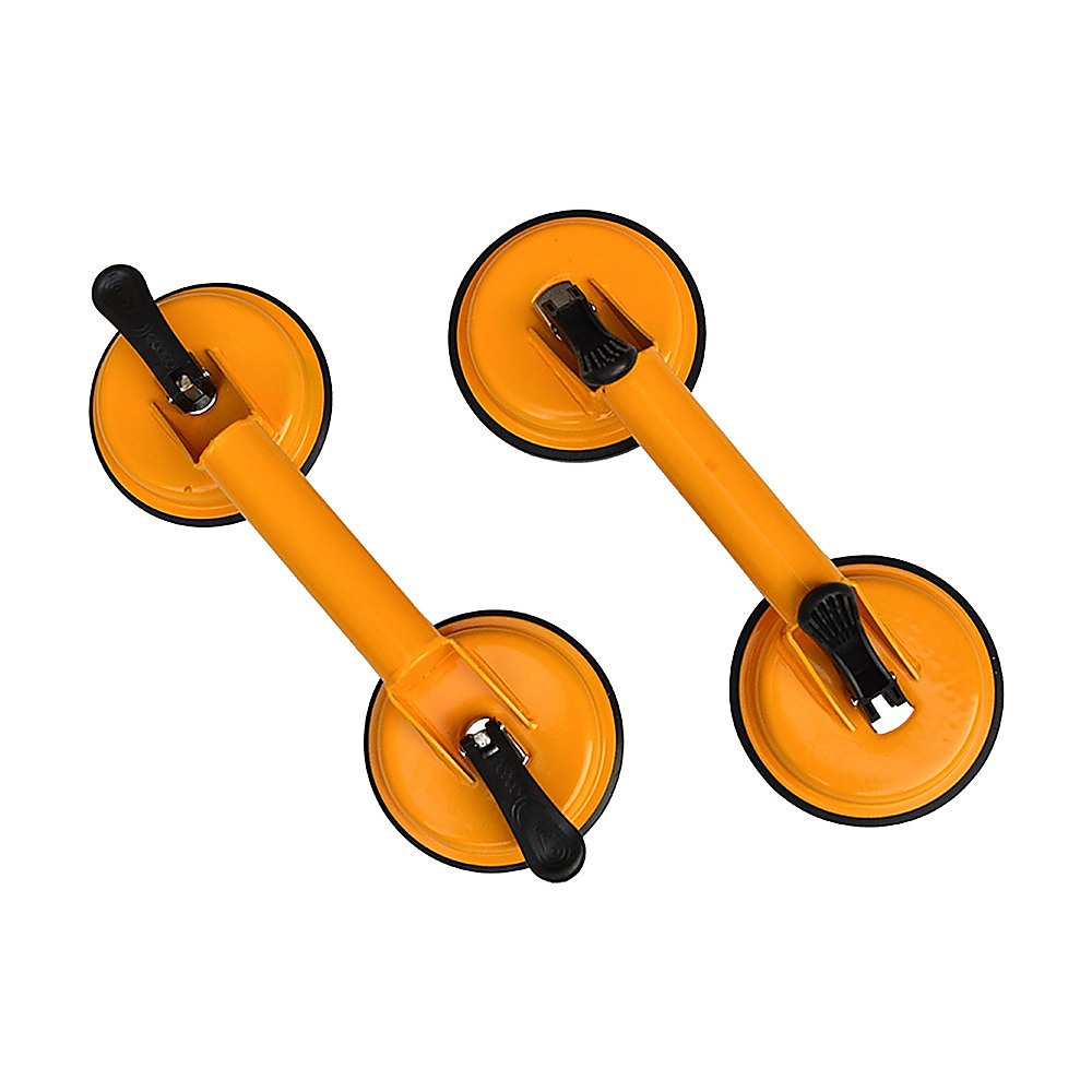 Kitchen & Bathroom DIY: 2x 100kg Aluminum Alloy Double Locking Suction Cup Glazer Glass Sucker Lifter