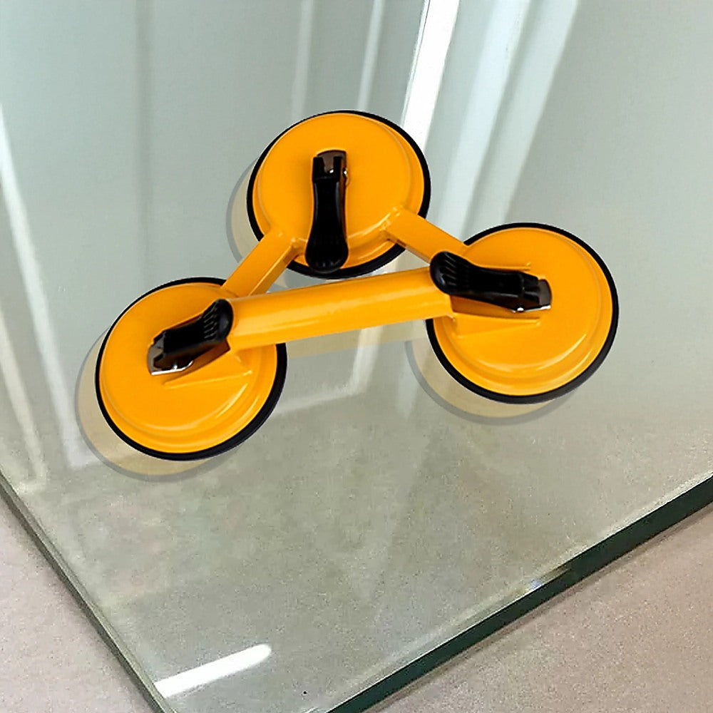 2x 150kg Load Aluminum Triple Suction Cup Pad Glazer Glass Sucker Remover Lifter