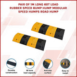 Gardening Accessories: Pair of 1m Long 60T Load Rubber Speed Bump Hump Modular Speed Humps Road Hump