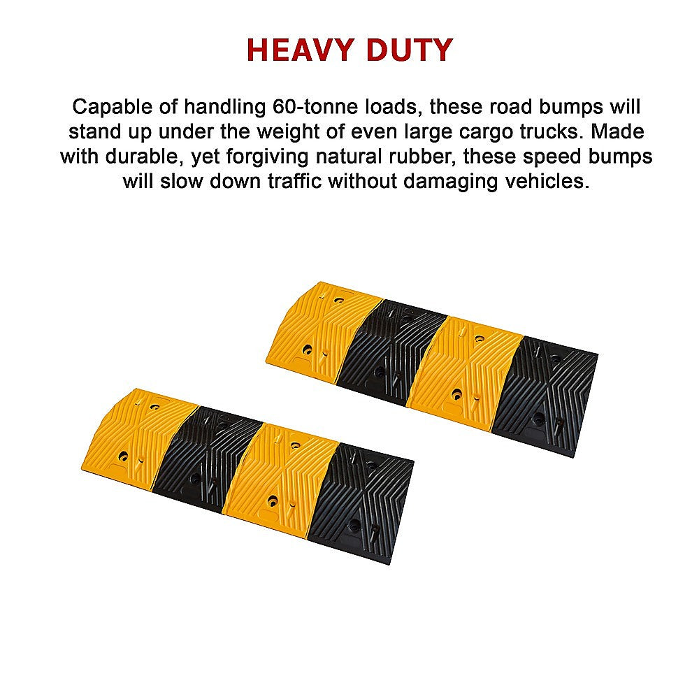 Gardening Accessories: Pair of 1m Long 60T Load Rubber Speed Bump Hump Modular Speed Humps Road Hump