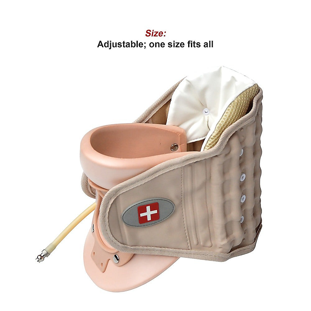 Supports & Braces: Neck Traction Air Decompression Support Brace Cervical Collar Hand Pump