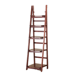 Bookcases & Shelves: 5 Tier Wooden Ladder Shelf Stand Storage Book Shelves Shelving Display Rack