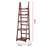 Bookcases & Shelves: 5 Tier Wooden Ladder Shelf Stand Storage Book Shelves Shelving Display Rack