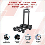 Utility Trolleys: Portable Cart Folding Dolly Push Truck Hand Collapsible Trolley Luggage 70Kg