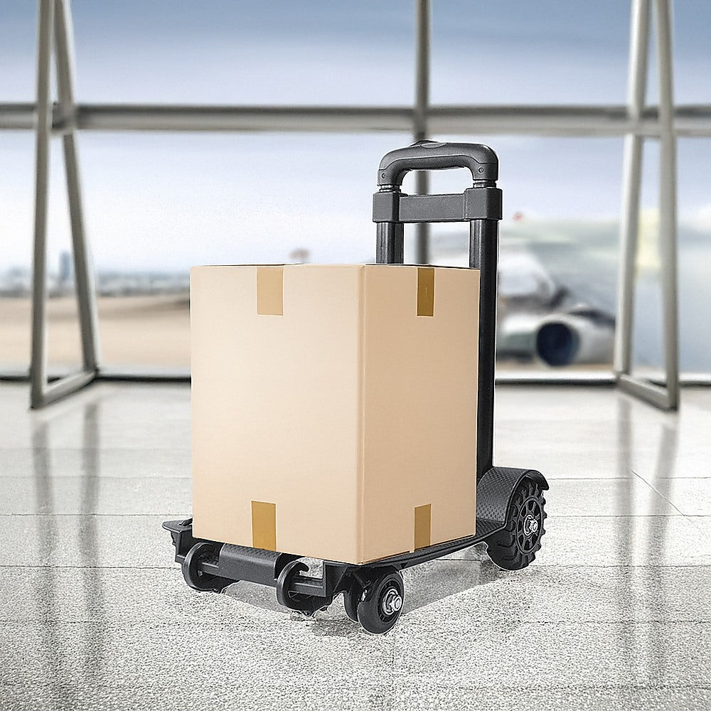 Utility Trolleys: Portable Cart Folding Dolly Push Truck Hand Collapsible Trolley Luggage 70Kg