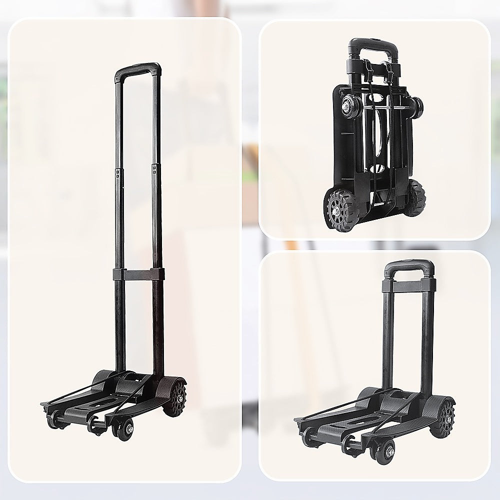 Utility Trolleys: Portable Cart Folding Dolly Push Truck Hand Collapsible Trolley Luggage 70Kg