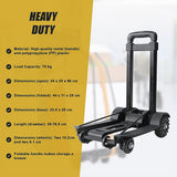 Utility Trolleys: Portable Cart Folding Dolly Push Truck Hand Collapsible Trolley Luggage 70Kg