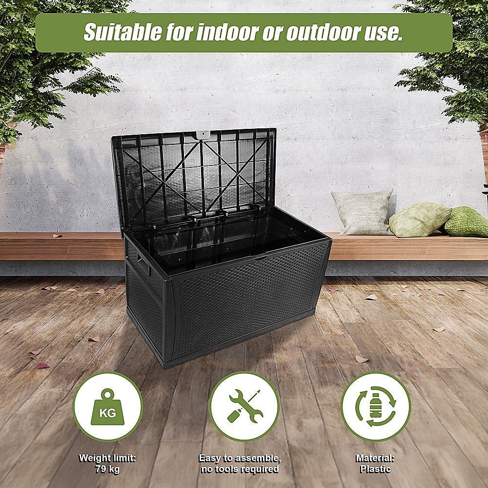 Gardening Accessories: Patio Deck Box Outdoor Storage Plastic Bench Box 450 Litre