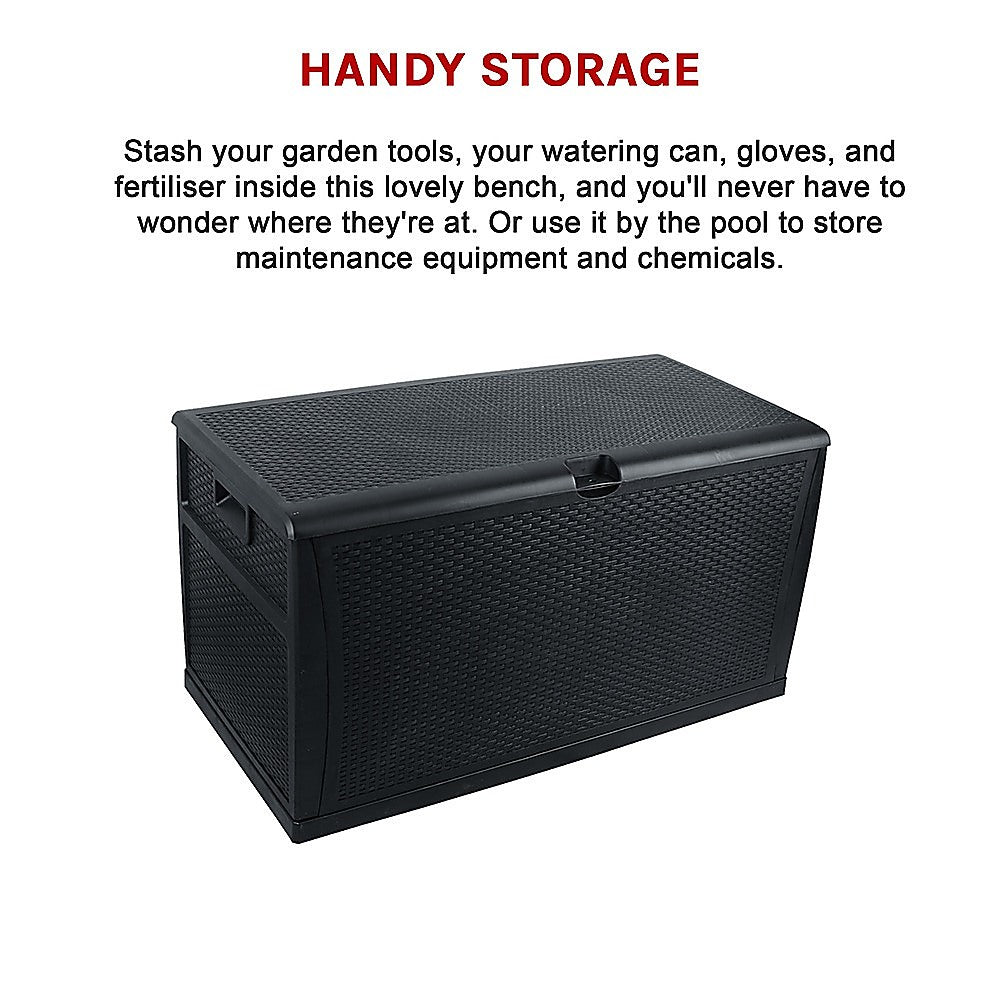 Gardening Accessories: Patio Deck Box Outdoor Storage Plastic Bench Box 450 Litre