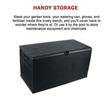 Gardening Accessories: Patio Deck Box Outdoor Storage Plastic Bench Box 450 Litre