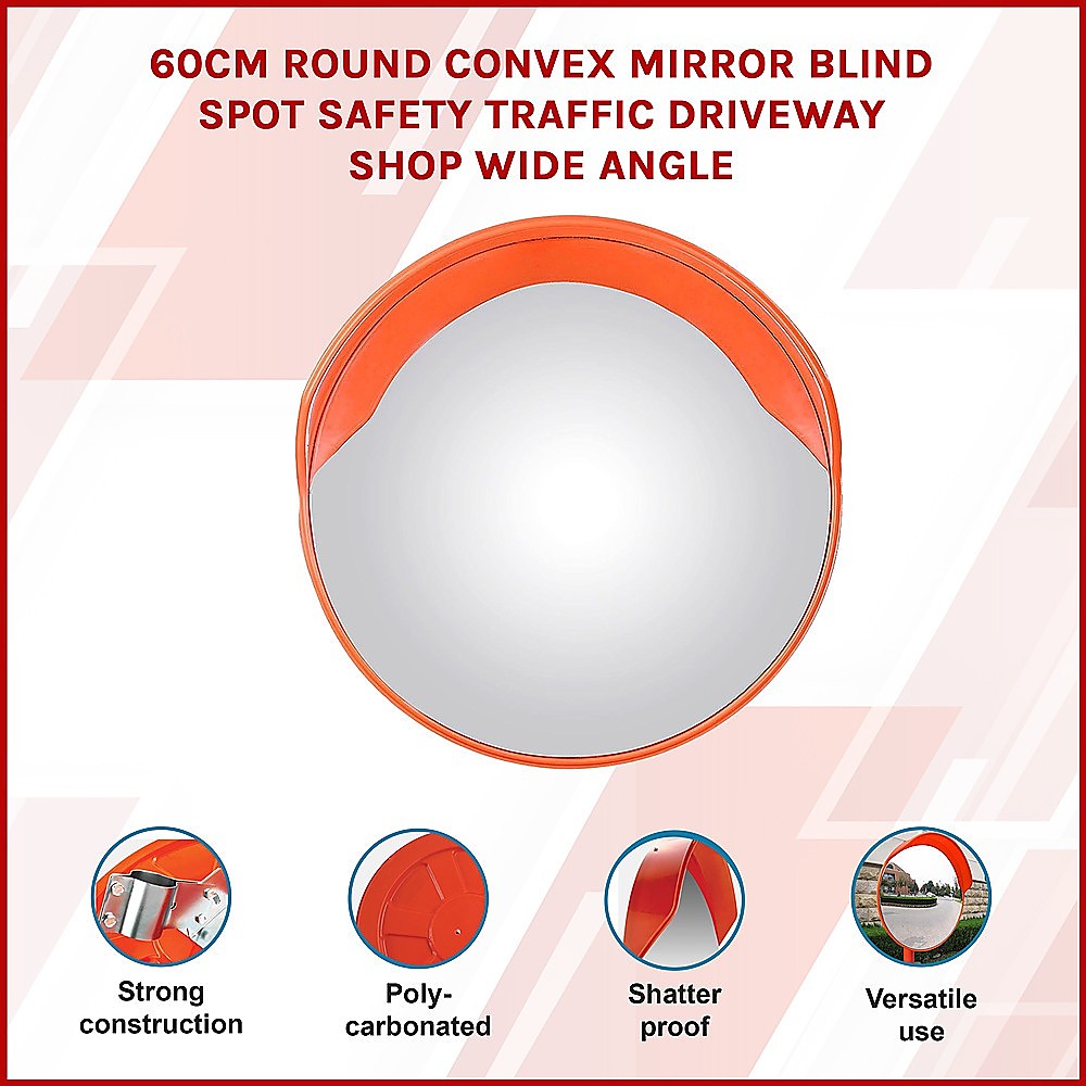 Traffic Control & Parking Tools: 60cm Round Convex Mirror Blind Spot Safety Traffic Driveway Shop Wide Angle