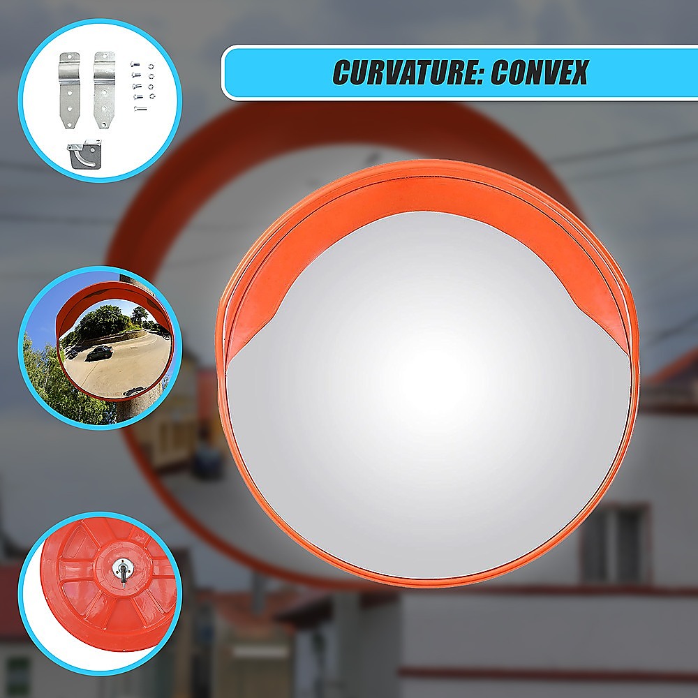 Traffic Control & Parking Tools: 60cm Round Convex Mirror Blind Spot Safety Traffic Driveway Shop Wide Angle