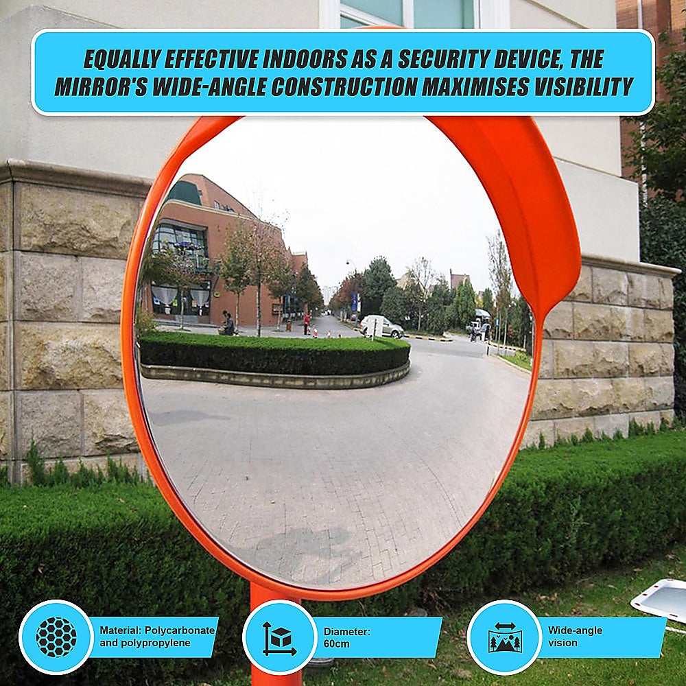 Traffic Control & Parking Tools: 60cm Round Convex Mirror Blind Spot Safety Traffic Driveway Shop Wide Angle
