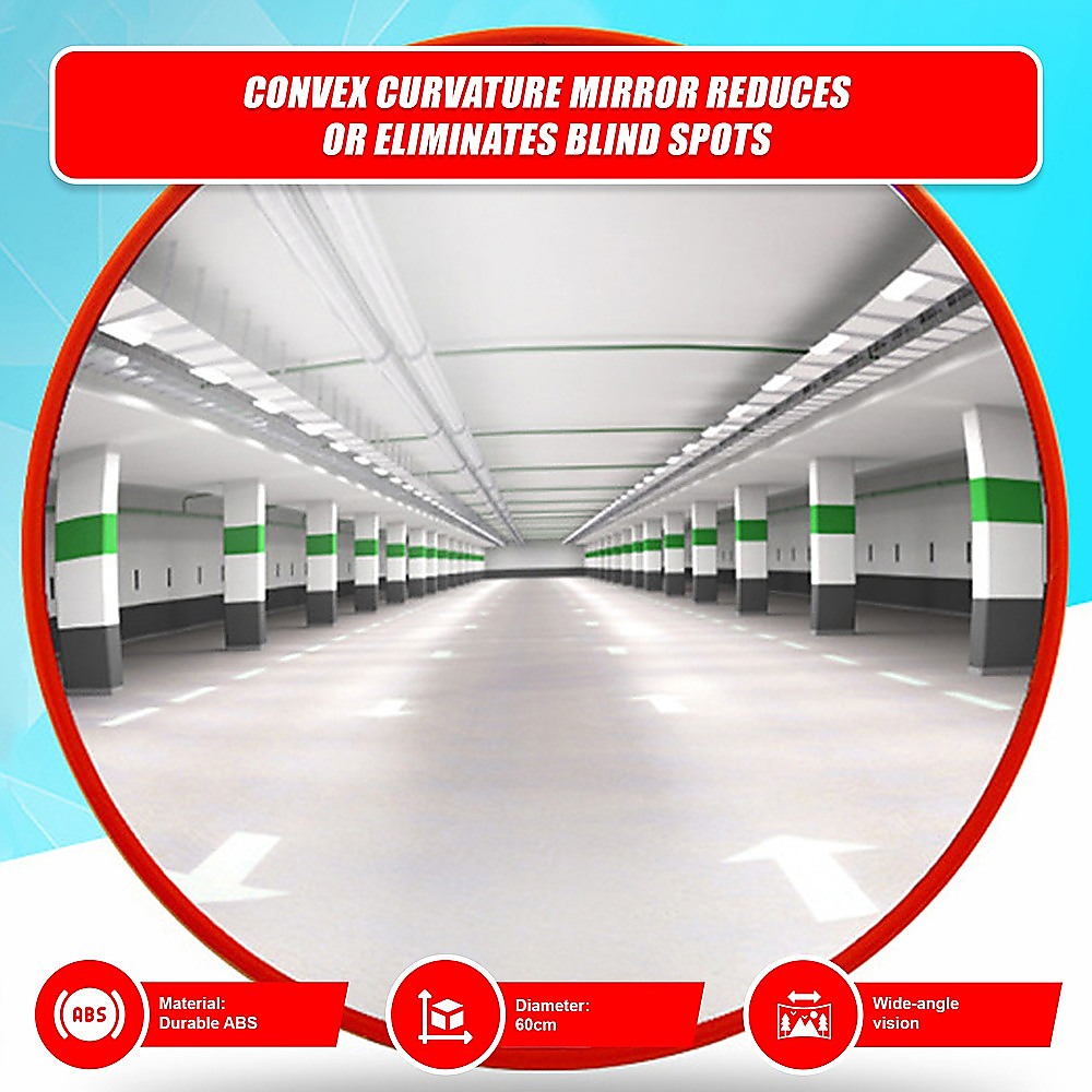 Traffic Control & Parking Tools: 60cm Wide Angle Security Curved Convex Road Safety Mirror Traffic Driveway