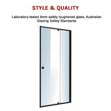 Adjustable Semi Frameless Shower Screen (82~90) x 195cm Australian Safety Glass