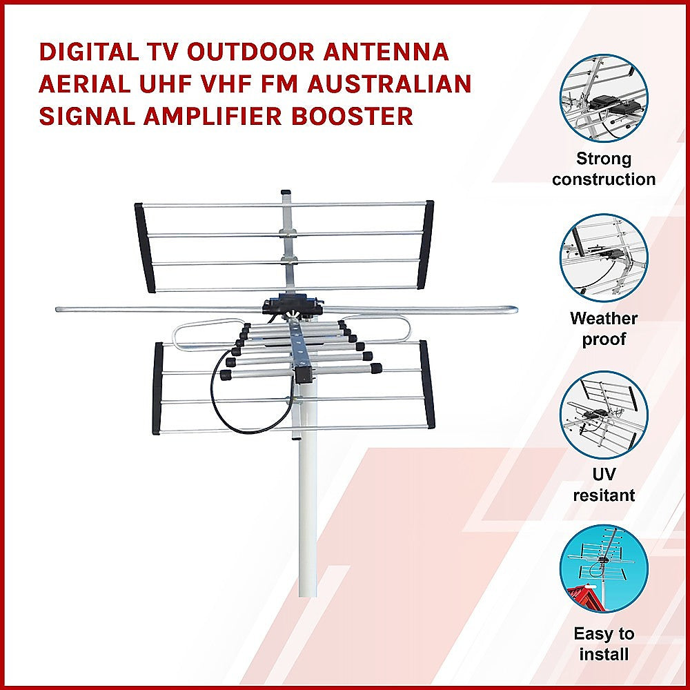 TVs & Accessories: Digital TV Outdoor Antenna Aerial UHF VHF FM Signal Booster HD