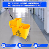 20L Deluxe Mop Wringer Bucket Side Press Janitor Commercial Cleaning