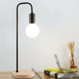Table Lamps: Modern Table lamp Desk Light Timber Base Bedside Bedroom Black
